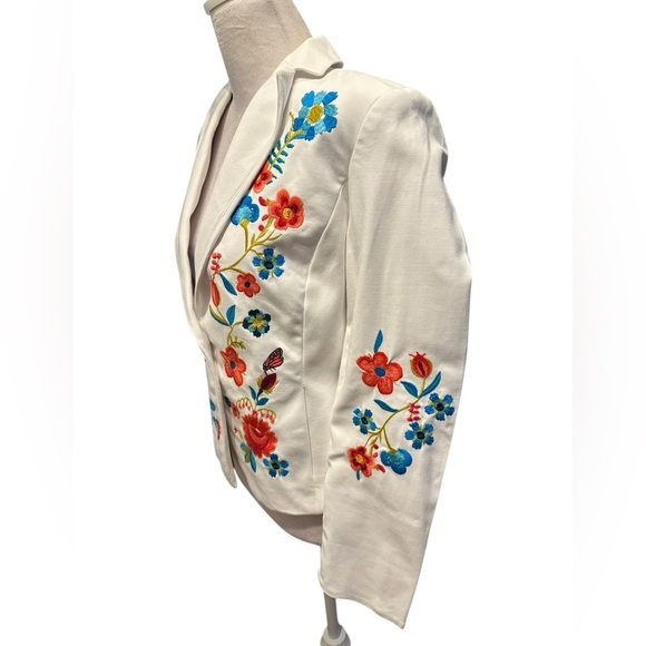 Etcetera Floral Embroidered White Jacket size 4 - Picture 6 of 11